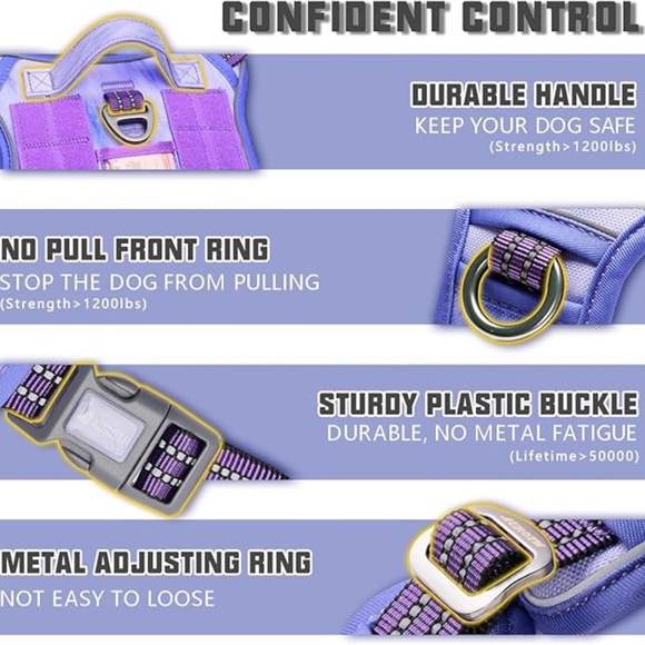 NWT Auroth No Pull Tactical Dog Harness - Picture 3 of 9